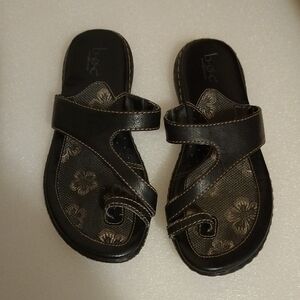 b.o.c Black Floral Sandals